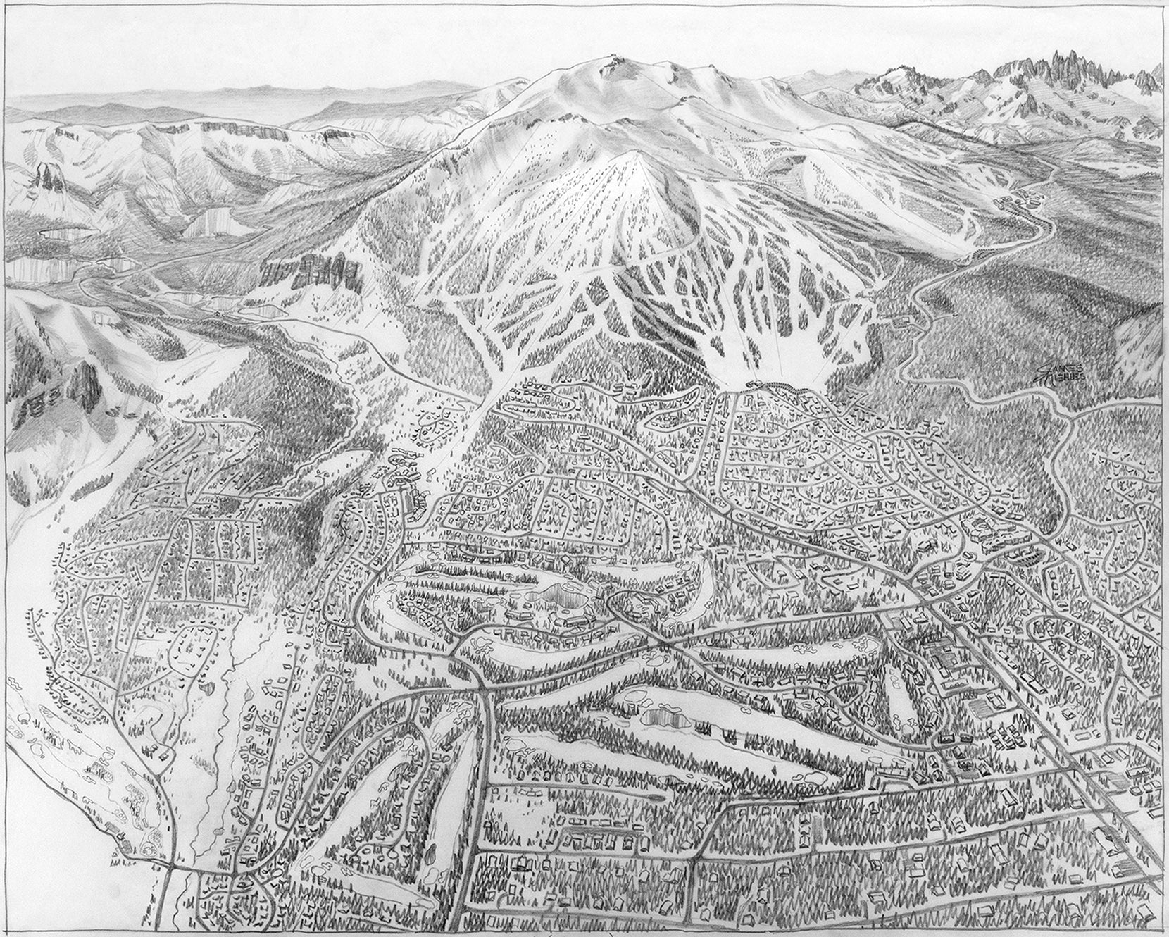 Original Mammoth Lakes 2008 Sketch