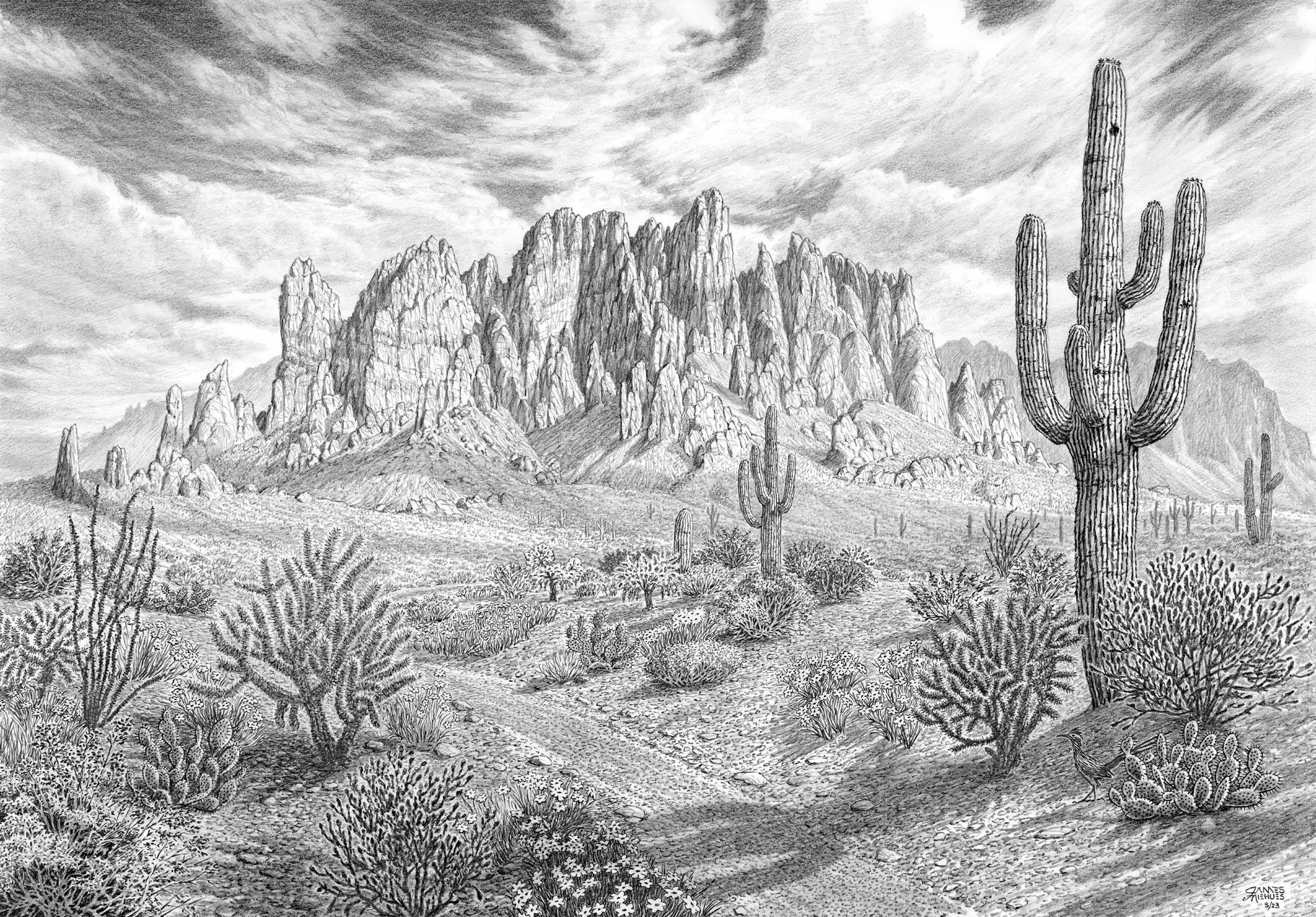 Superstition Mountains Sketch