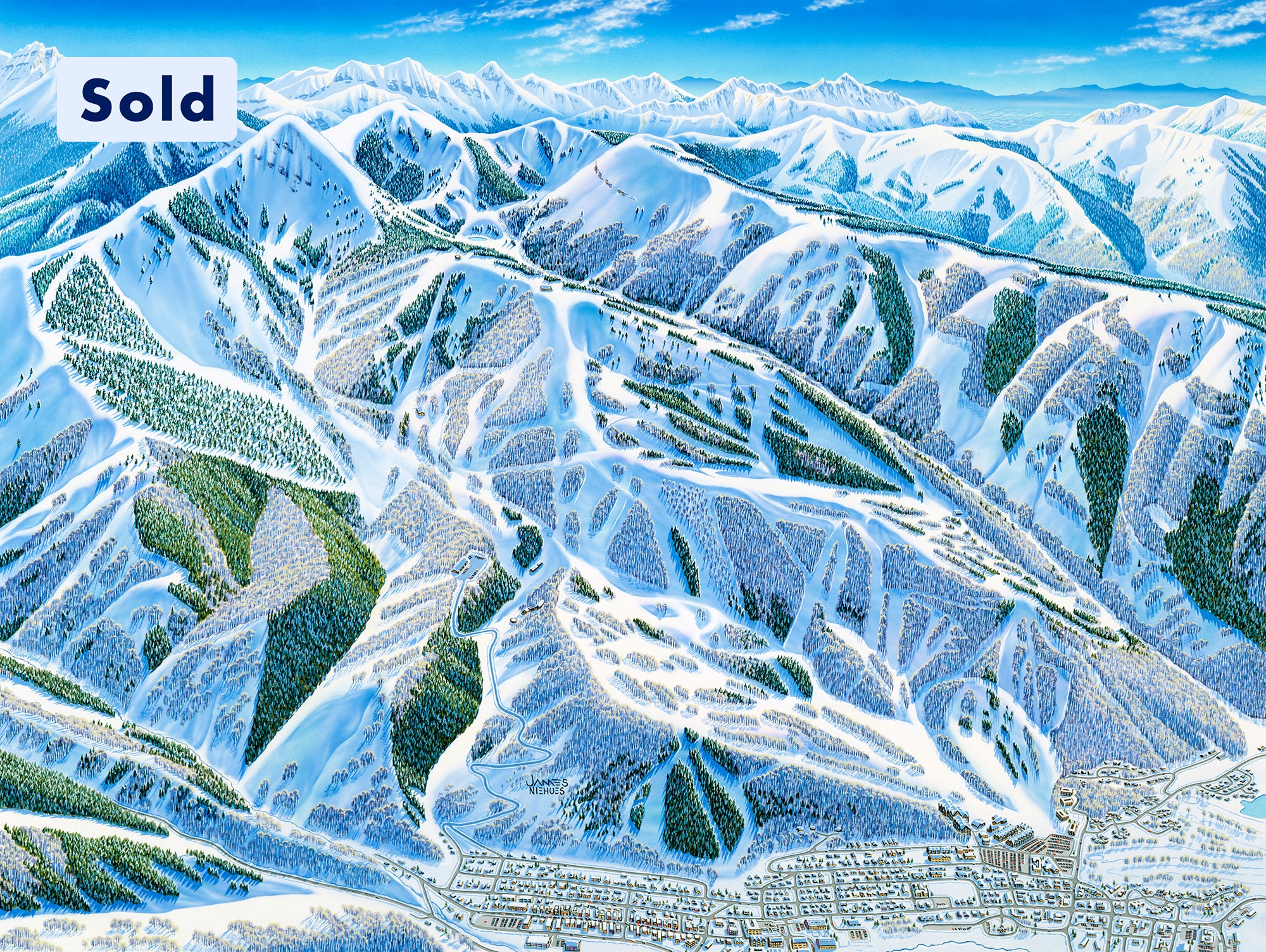 Original Park City 1997 Paintings - East View, North View, Pinecone Ridge