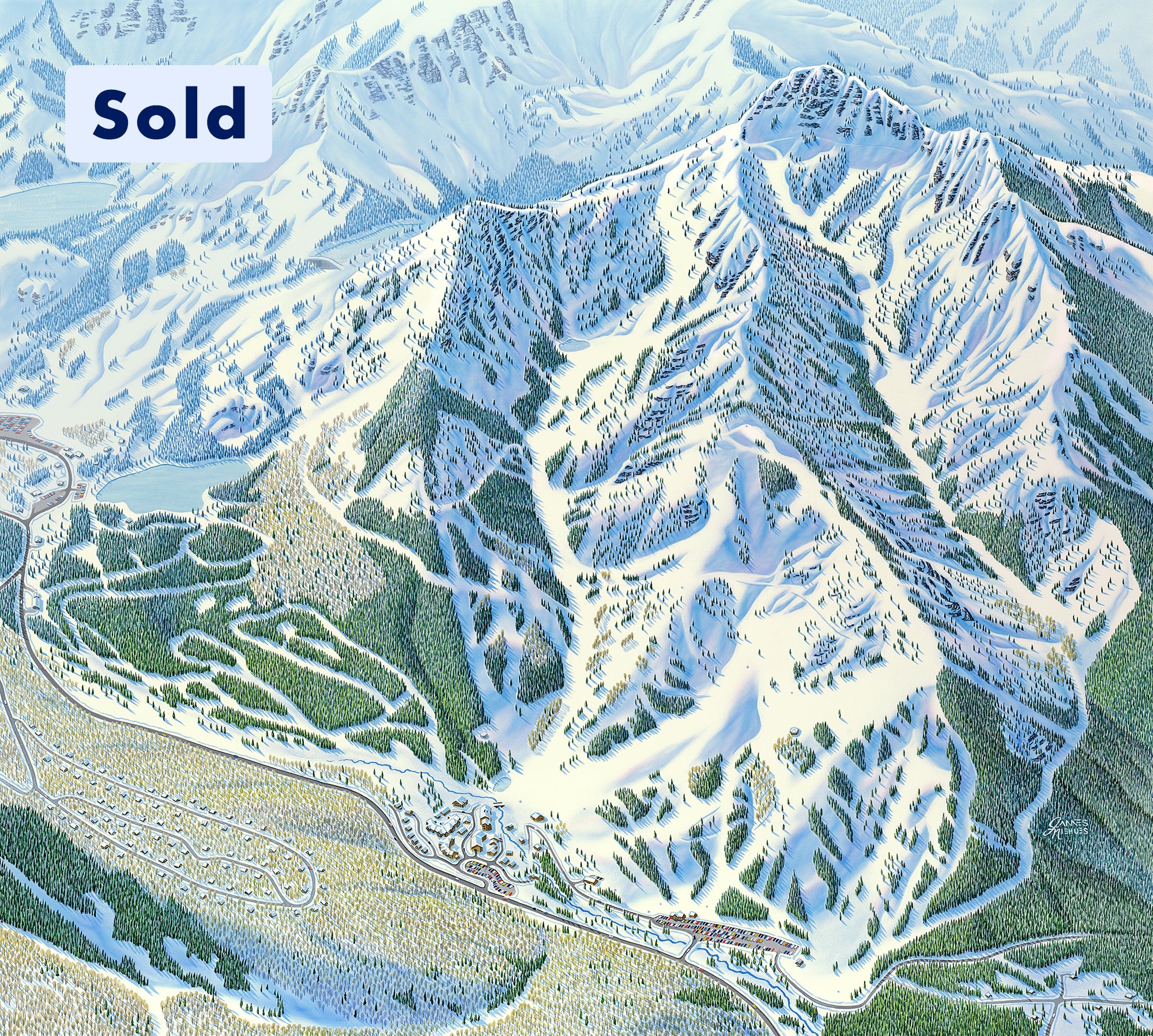 Original Solitude 2015 Painting with 2017 Inset