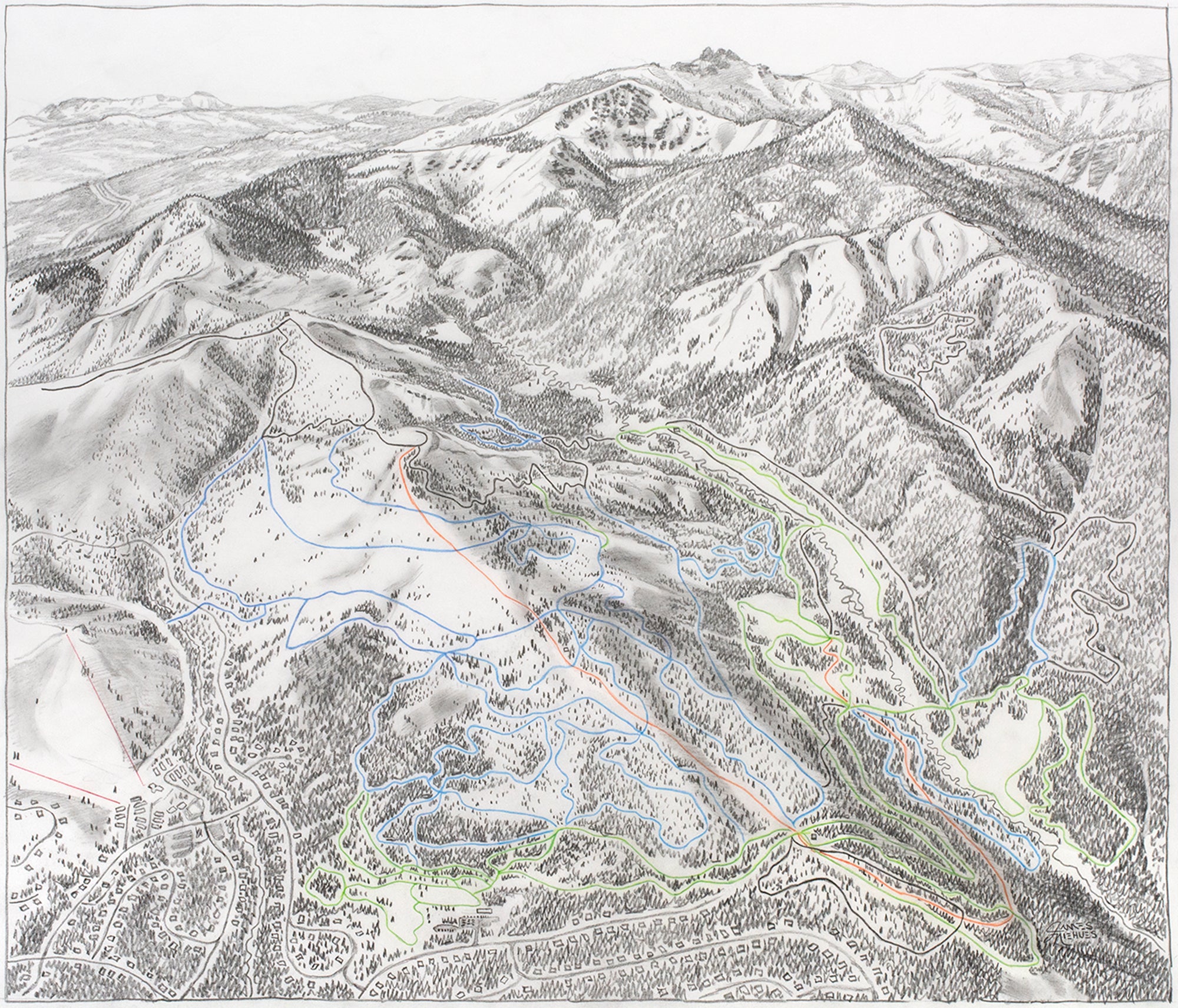 Original Tahoe-Donner 2011 Cross Country Sketch