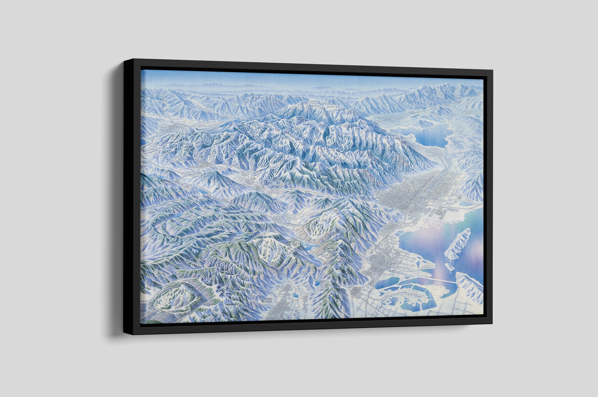 Signed Limited Edition 1999 Utah State Map Canvas