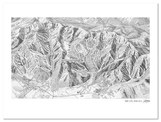 Park City Ski Map Sketch