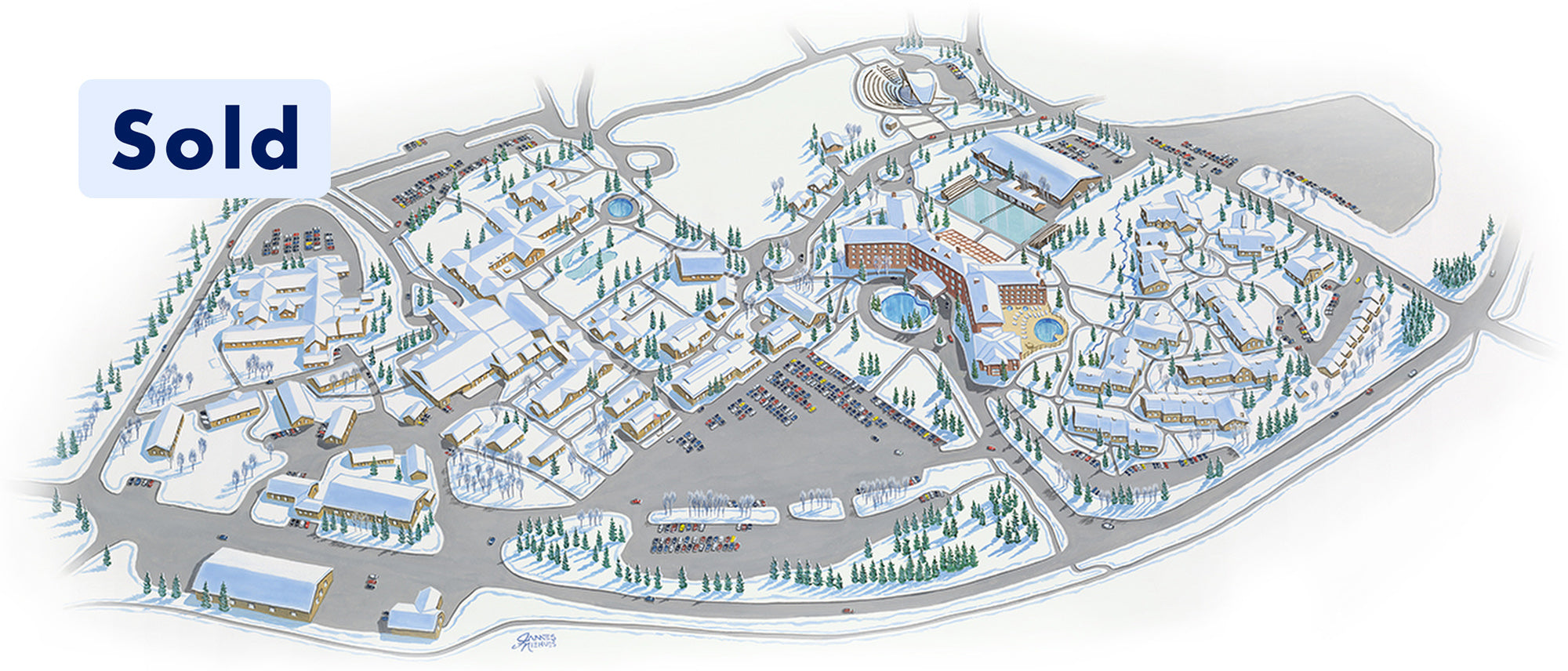 Original Sun Valley Village 2014 Painting