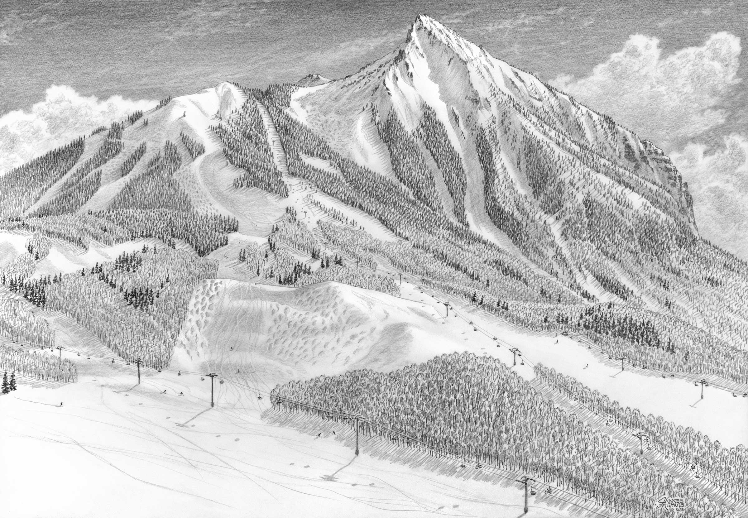 Crested Butte Colorado Sketch