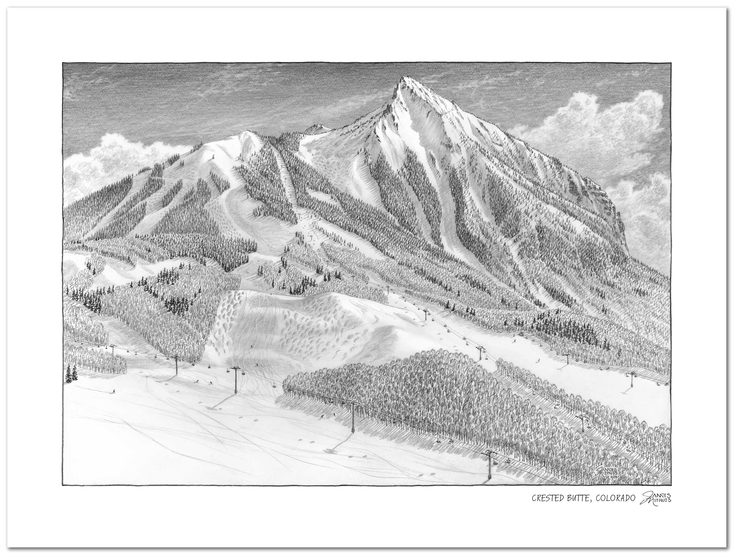 Crested Butte Colorado Sketch