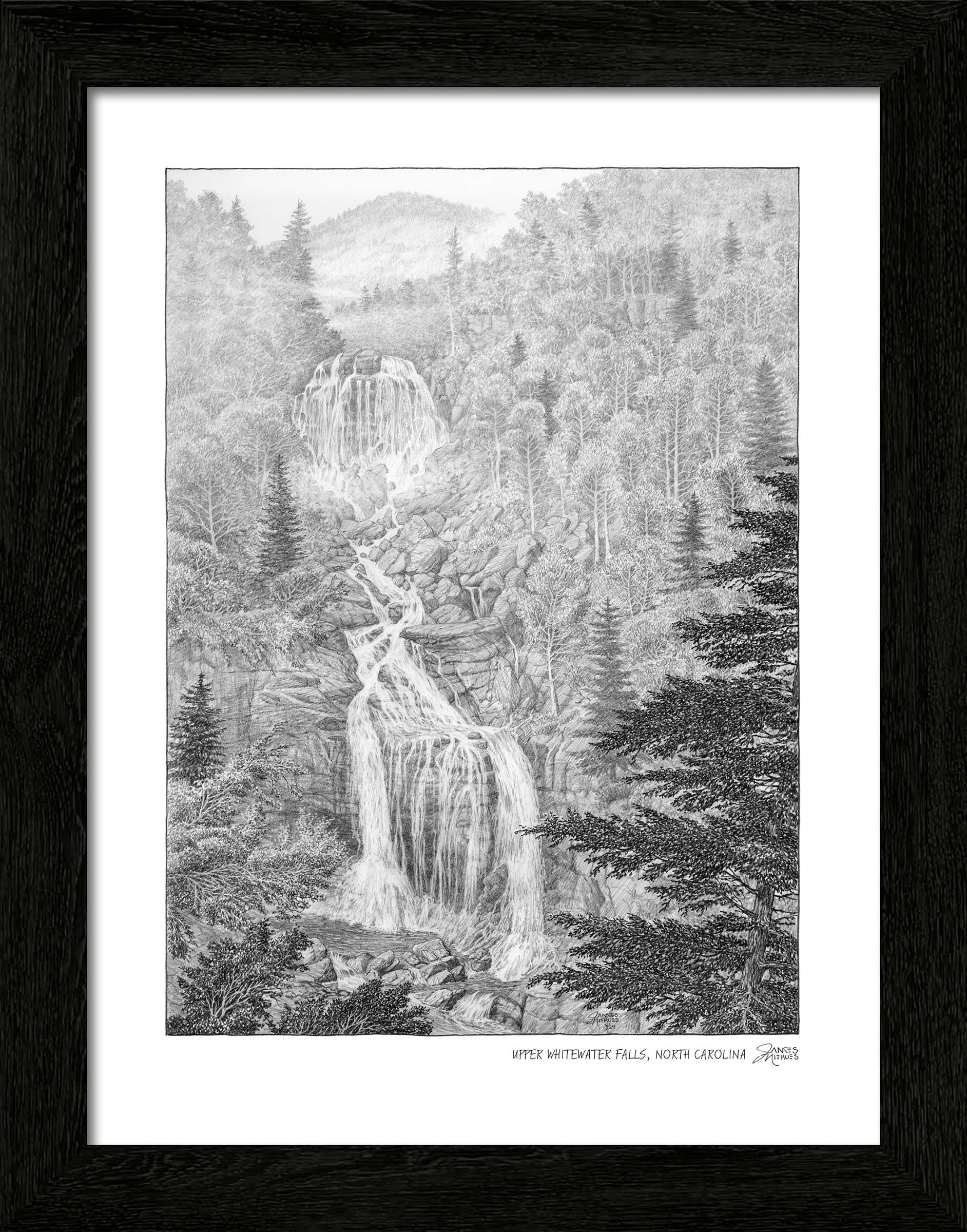 Upper Whitewater Falls Sketch