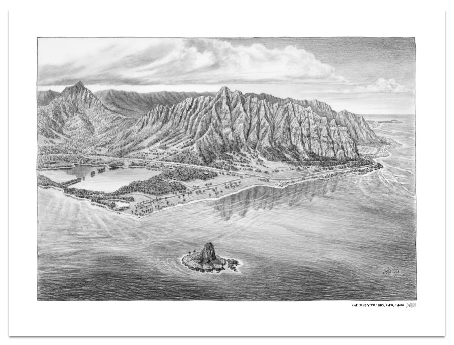 hawaii scenery drawing