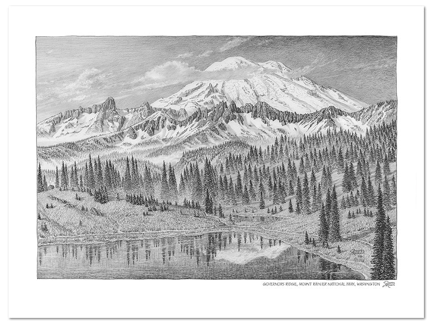 Mount Rainier National Park Sketch